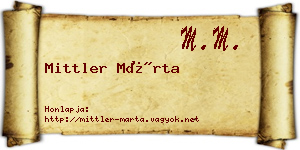 Mittler Márta névjegykártya